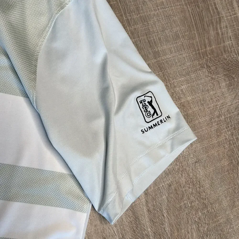 NIKE DRI-FIT Men’s Light Gray White Colorblock Short Sleeve Golf Polo Shirt